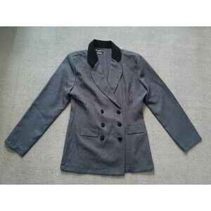 Victoria Ashley Blazer Gray Womens Size 9/10 Polyester 3 Button Suit Jacket